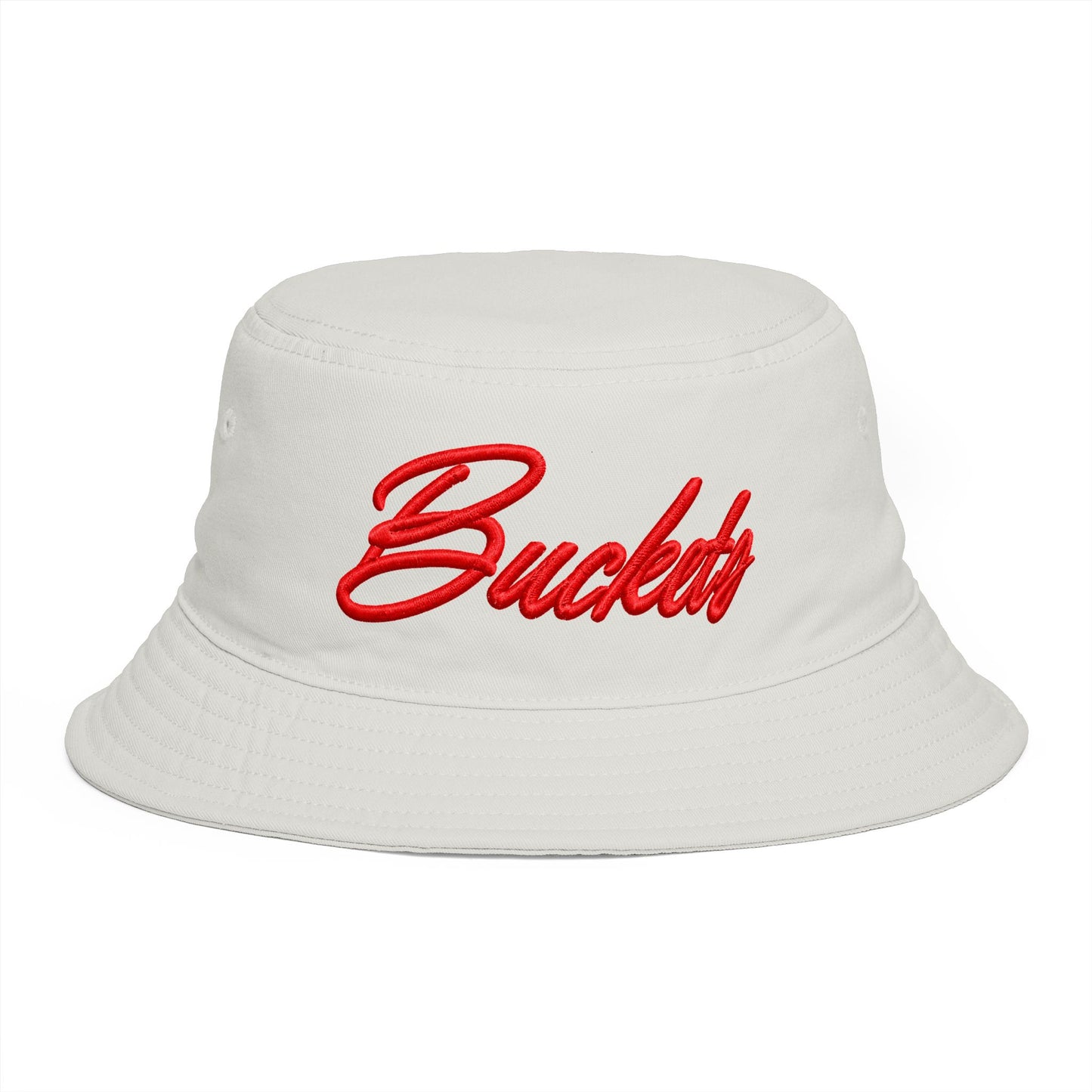 Bucket Hat — Retro Script 'Bucketd' Embroidered Brown Summer Hat