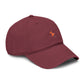Washed Baseball Cap with Tiny Orange Pushpin Embroidery — Casual Everyday Hat