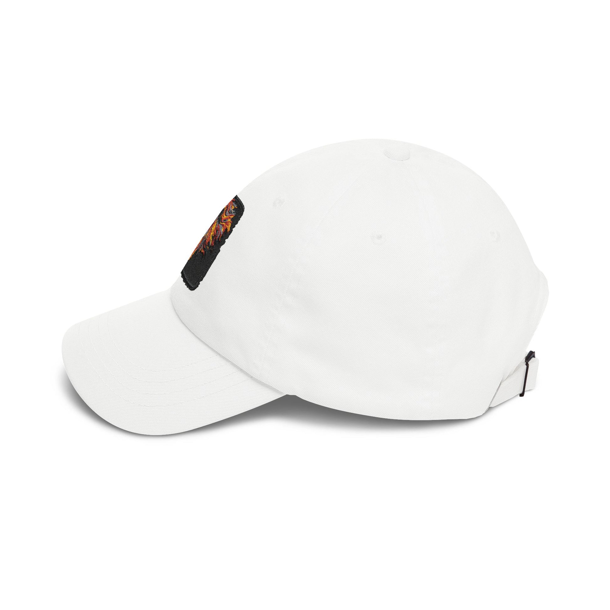 Dad Cap — Embroidered Fiery Lion Patch Baseball Hat Hats Printify