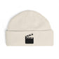 Film Clapper Cuff Beanie — Embroidered Movie Crew Knit Hat Hats Printify One size Ecru