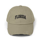 Distressed 'Florida' Baseball Cap — Vintage Black Dad Hat Hats Printify Light Olive One size