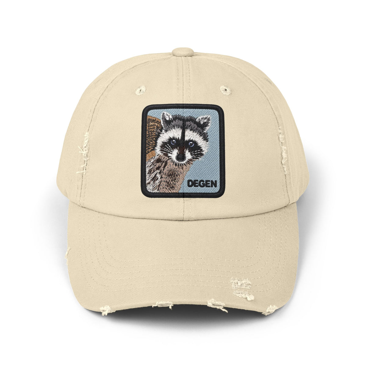 Unisex Distressed Cap Hats Printify Stone One size