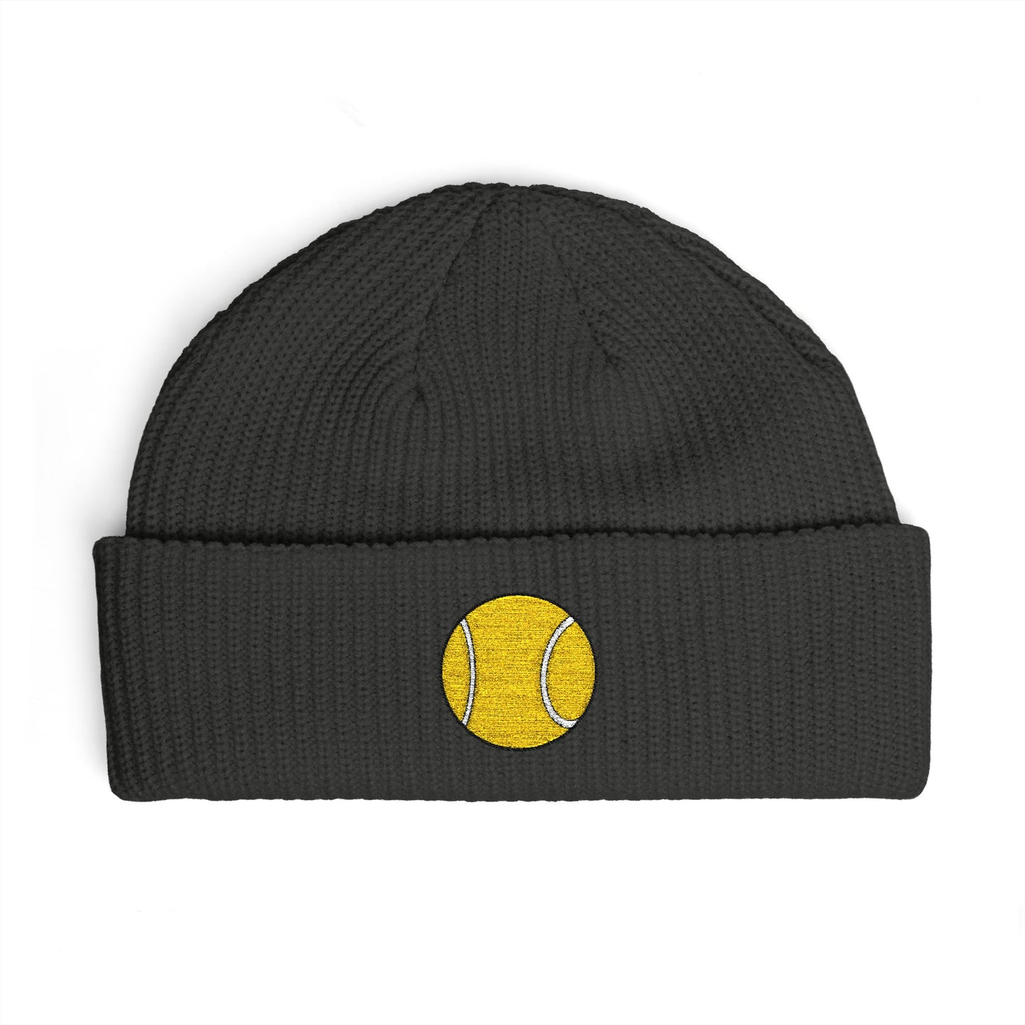 Sequin Tennis Ball Cuff Beanie - Sparkle Sports Knit Hat for Players & Fans Hats Printify One size Coal
