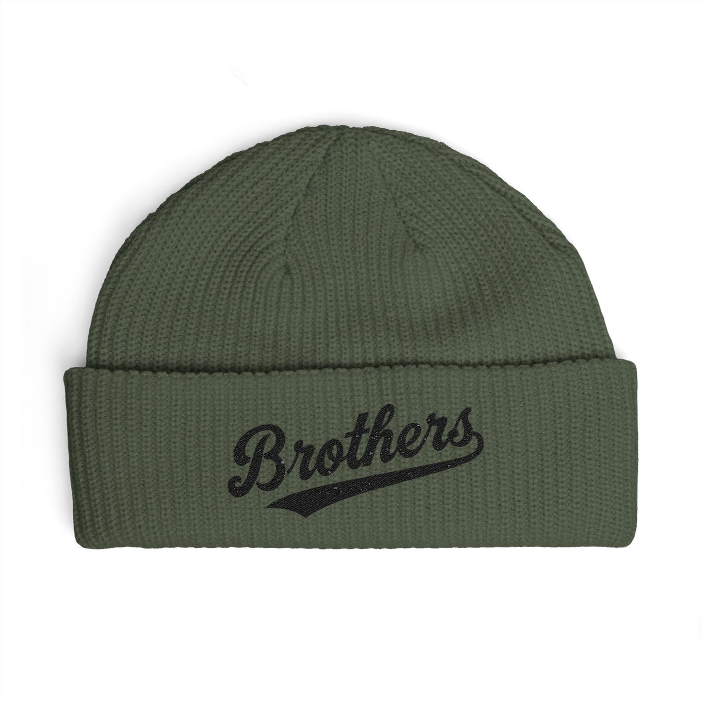 Brothers Cuff Beanie — Embroidered Knit Hat for Siblings & Crew