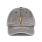 Vintage Embroidered Carrot Dad Hat – Washed Grey Cotton Cap Hats Printify One size Charcoal Grey