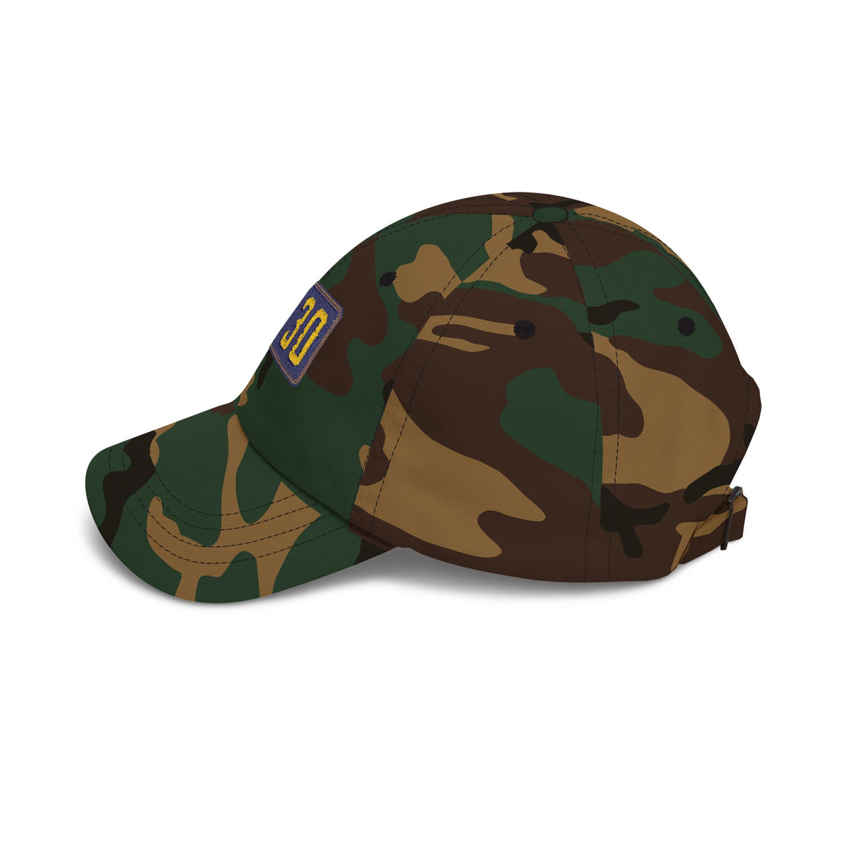 Dad Cap with Embroidered '130' Patch – Classic White Baseball Hat Hats Printify