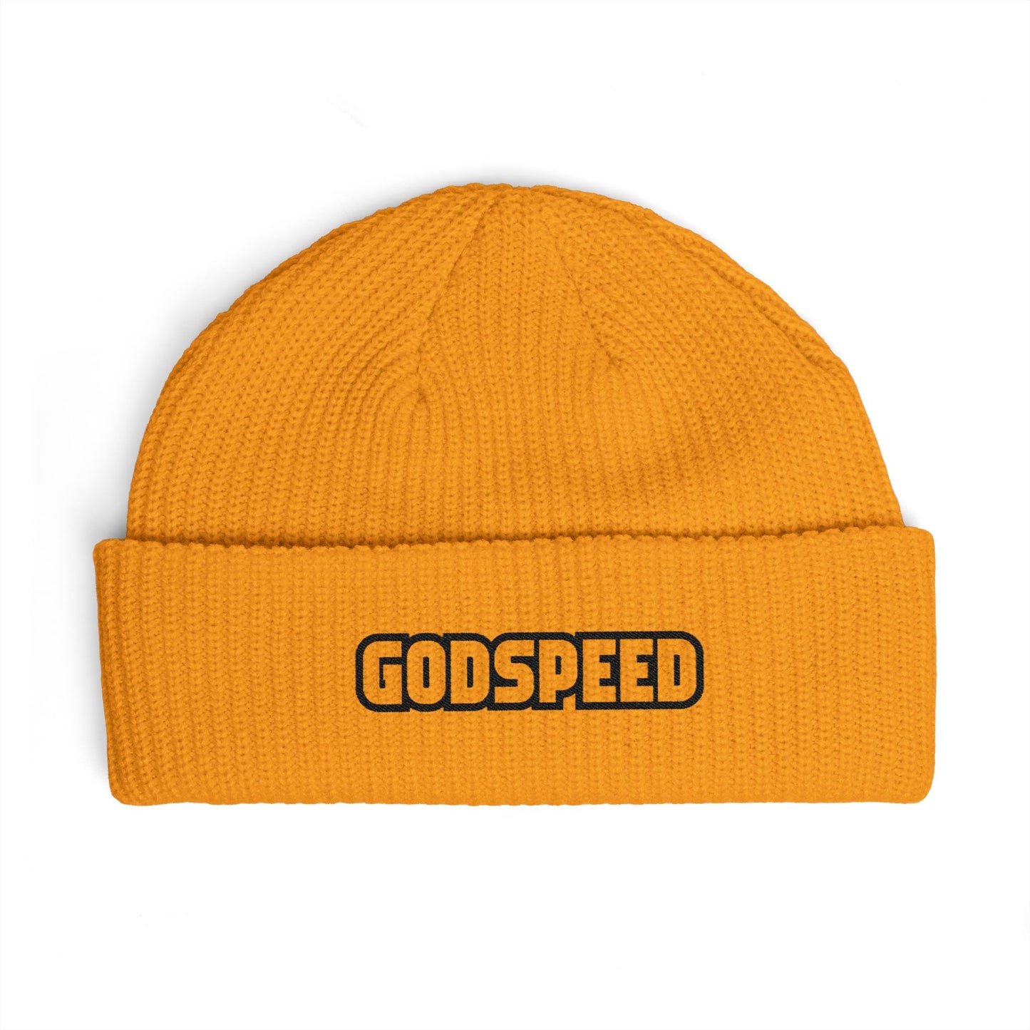 Godspeed Embroidered Cuff Beanie Hats Printify One size Gold