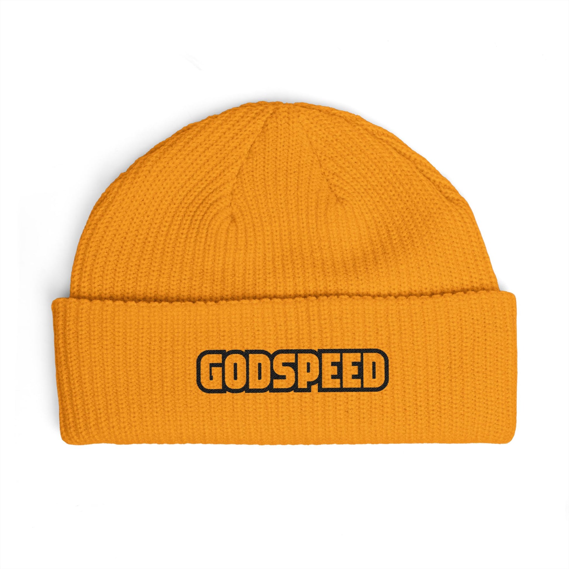 Godspeed Embroidered Cuff Beanie Hats Printify One size Gold