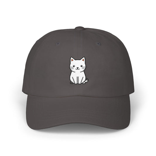 Cute Kitty Embroidered Dad Cap Hats Printify Dark Grey One size