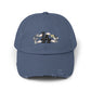 Distressed Baseball Cap — LA Logo with Angel Wings & Clouds Hats Printify Scotland Blue One size