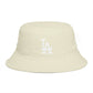 Brown LA Logo Bucket Hat — Casual Streetwear Sun Hat Hats Printify