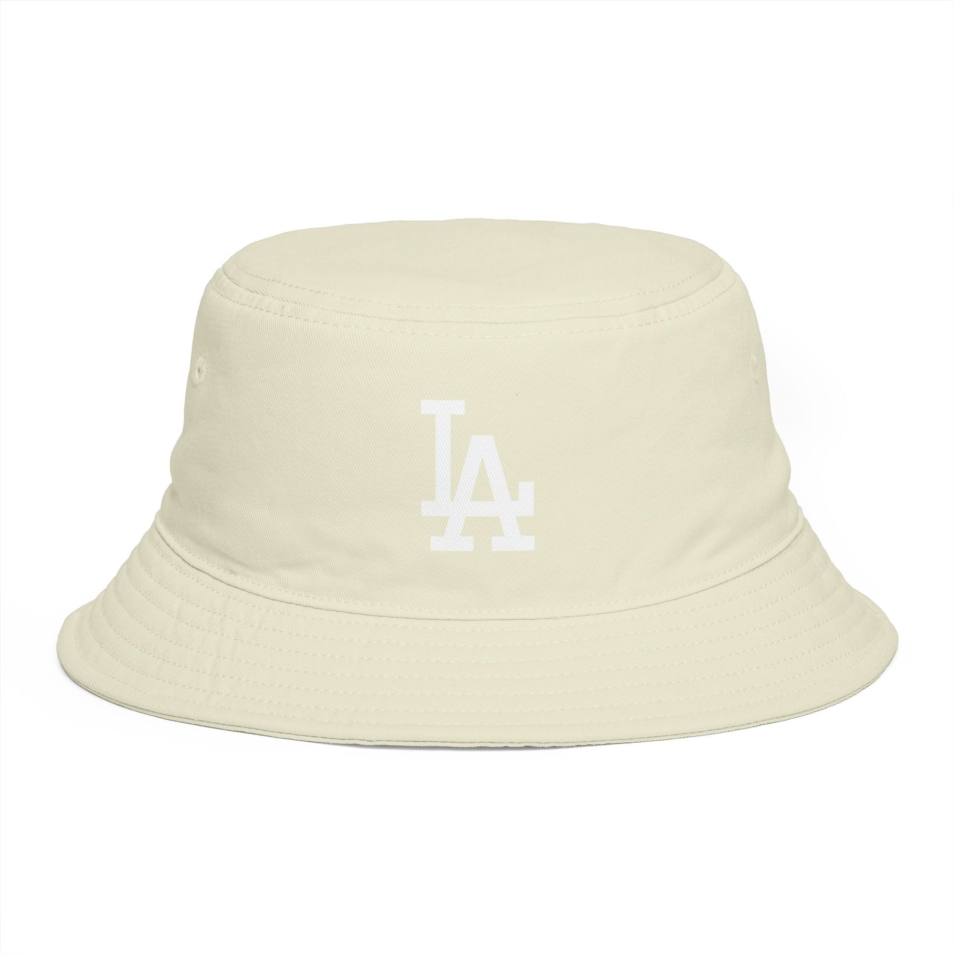 Brown LA Logo Bucket Hat — Casual Streetwear Sun Hat Hats Printify