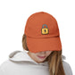 Padlock Distressed Cap — Minimal Lock Embroidered Baseball Hat Hats Printify