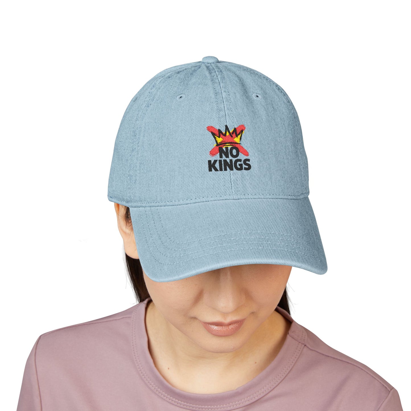Embroidered Flame Cross Denim Hat - Vintage Streetwear Cap Hats Printify