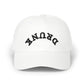 Dad Cap – 'DRUNK' Arch Embroidered White Baseball Hat