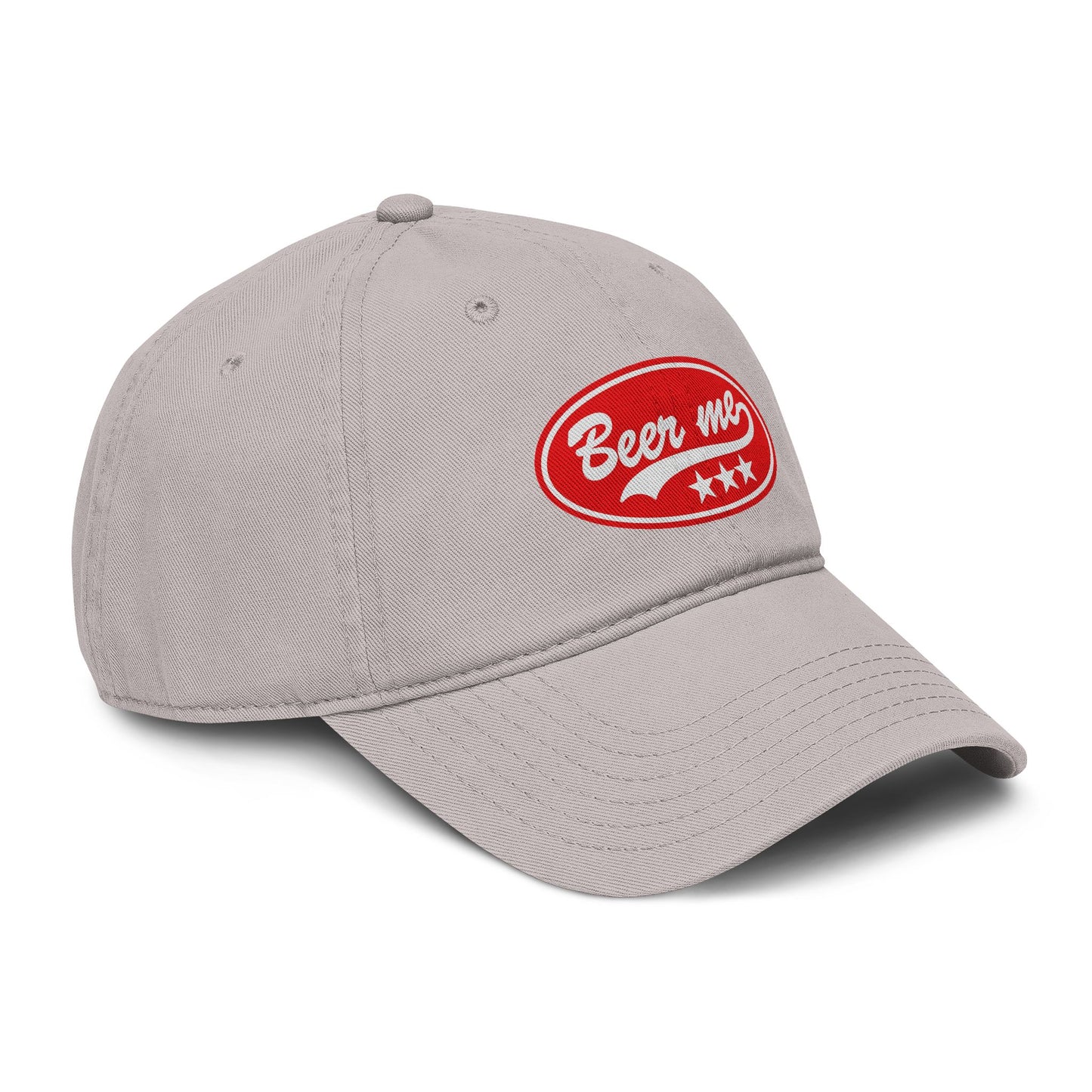 Beer Me Baseball Cap — Vintage Washed Hat with Red Patch