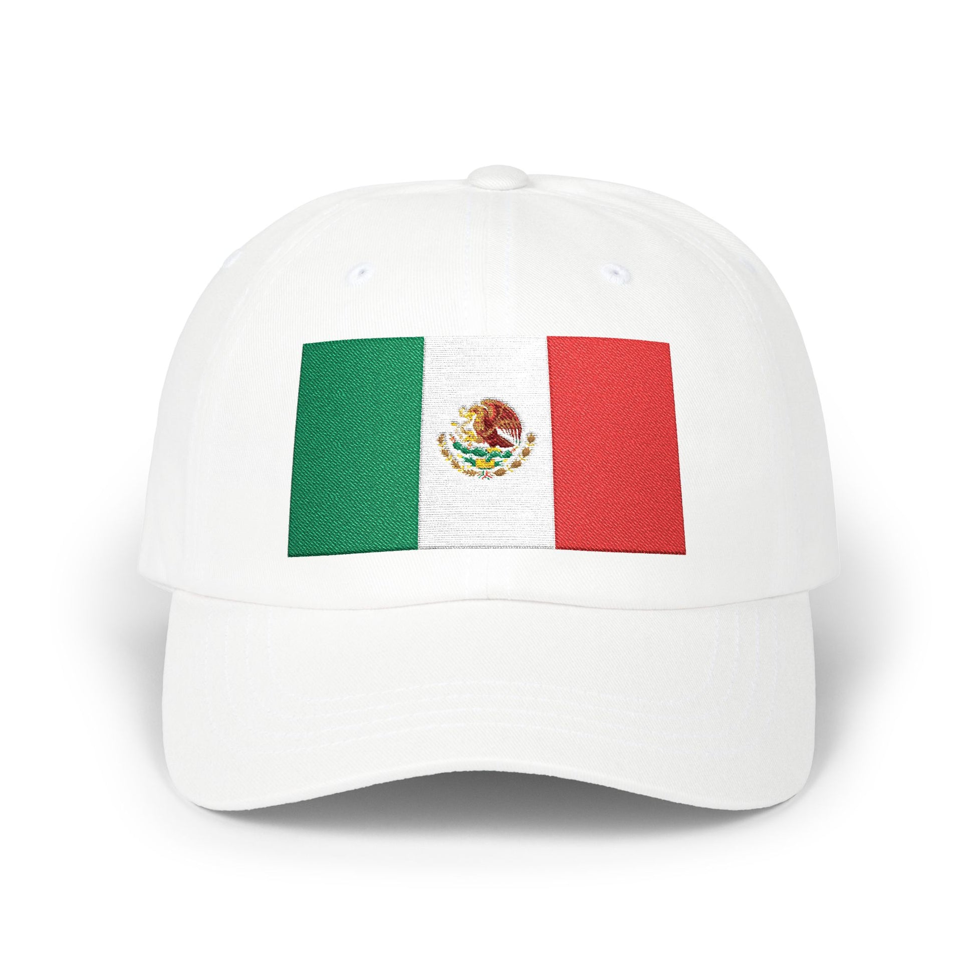 Mexico Flag Dad Cap — Embroidered Mexican Flag Baseball Hat Hats Printify White One size