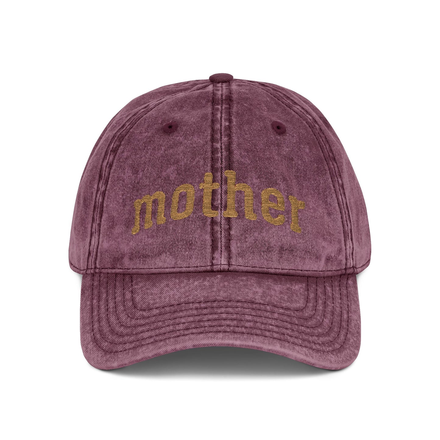 Embroidered 'mother' Vintage Cap – Distressed Red Mom Baseball Hat, Mother's Day Gift