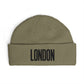 London Cuff Beanie – Embroidered City Knit Hat Hats Printify One size Eucalyptus
