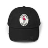 Distressed Surf Cap — "Filthy Flamingo Surf Gang" Embroidered Patch Hat Hats Printify Black One size