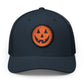 Halloween Pumpkin Jack-O’-Lantern Trucker Cap Hats Printify Circle One size Navy / White patch