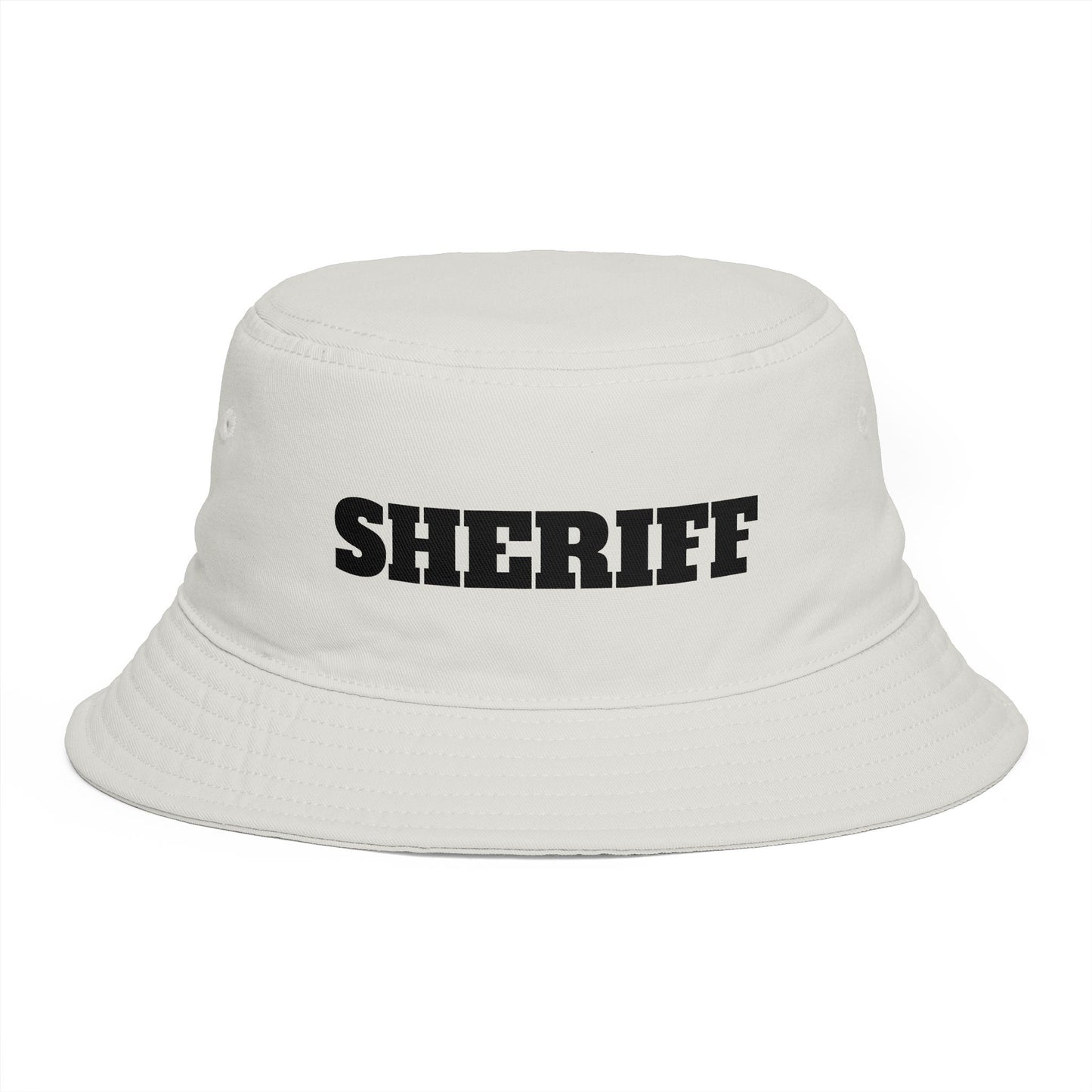 Shriff Bucket Hat — Retro Western Brown Cotton Sun Hat Hats Printify One size Ecru