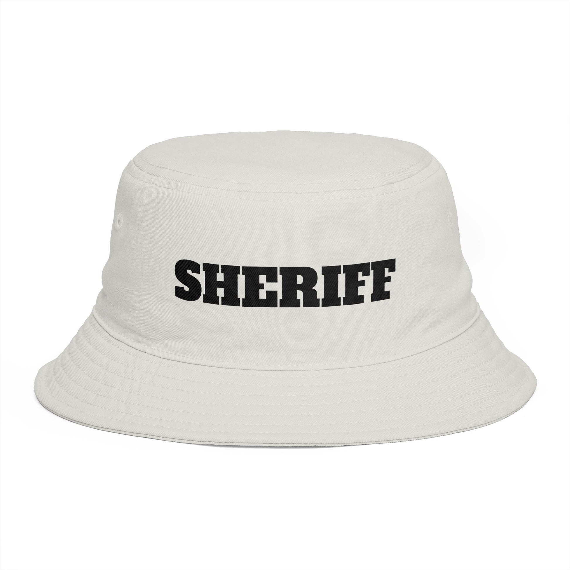 Shriff Bucket Hat — Retro Western Brown Cotton Sun Hat Hats Printify One size Ecru