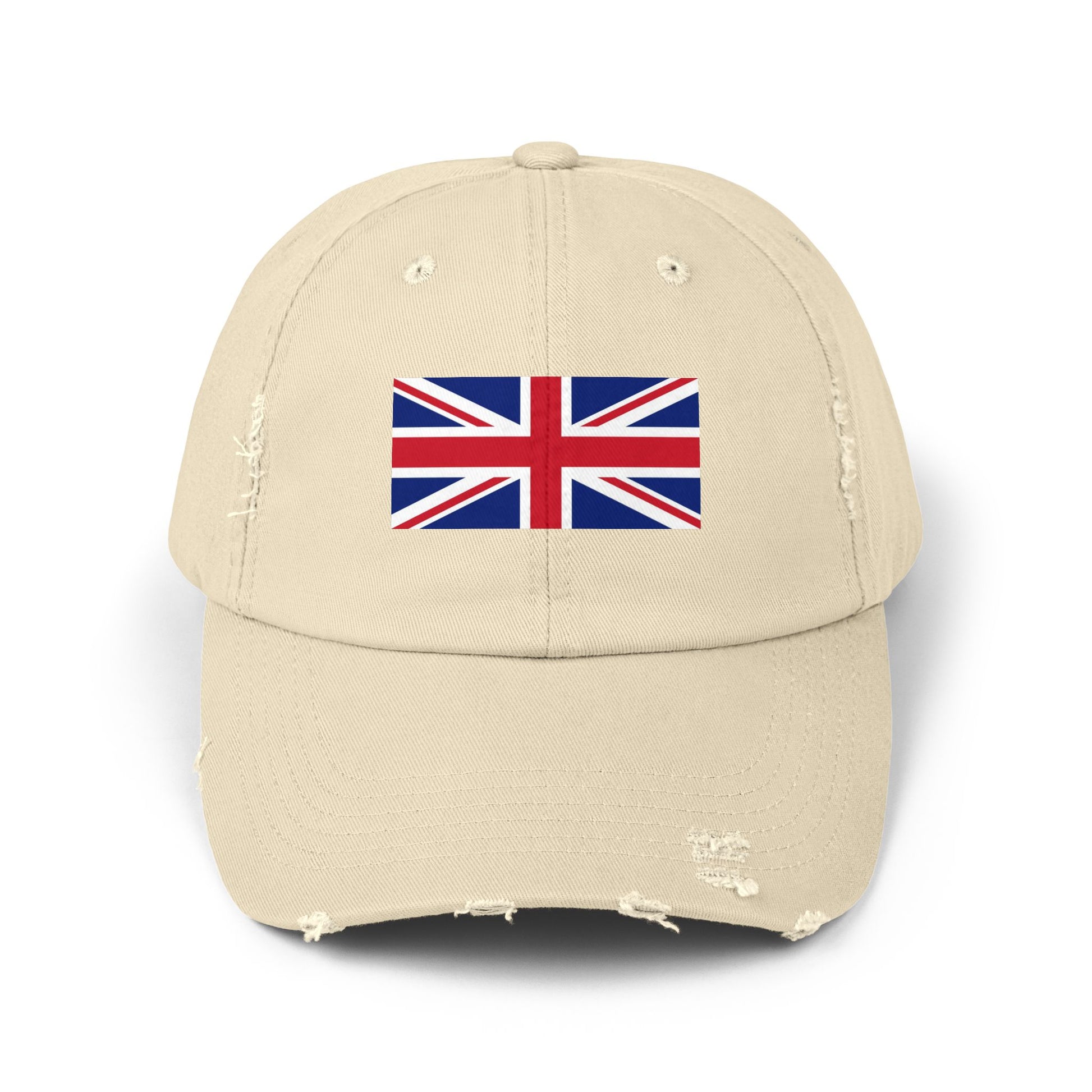 Distressed Union Jack Cap — British Flag Baseball Hat Hats Printify Stone One size