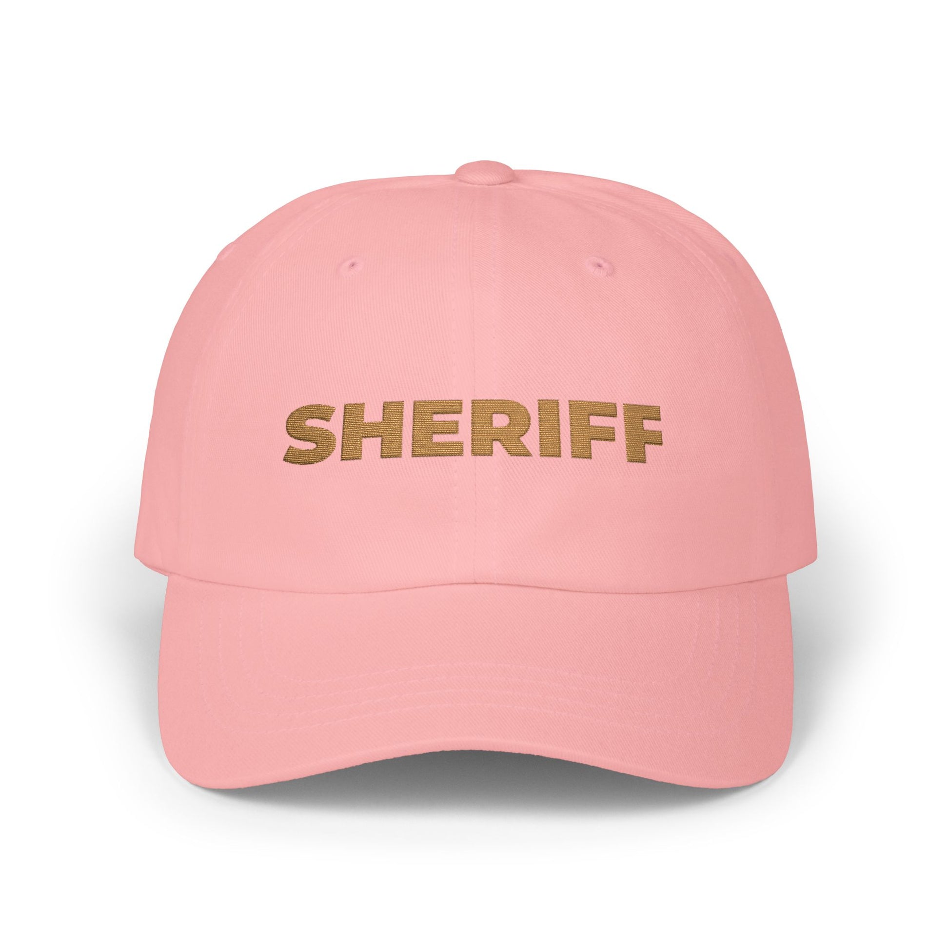Sheriff Floral Dad Cap — Embroidered Sheriff Hat Hats Printify Pink One size