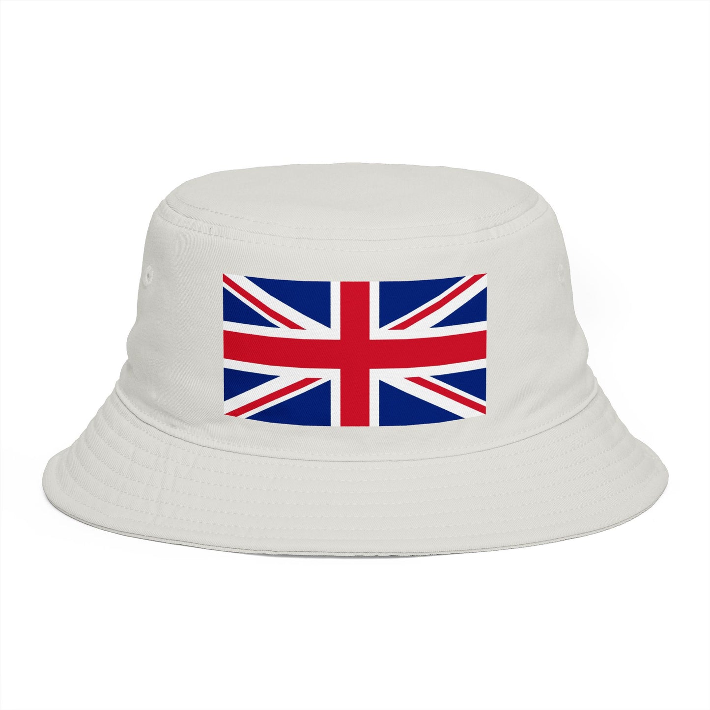 Union Jack Bucket Hat — British Flag Cotton Sun Hat Hats Printify One size Ecru