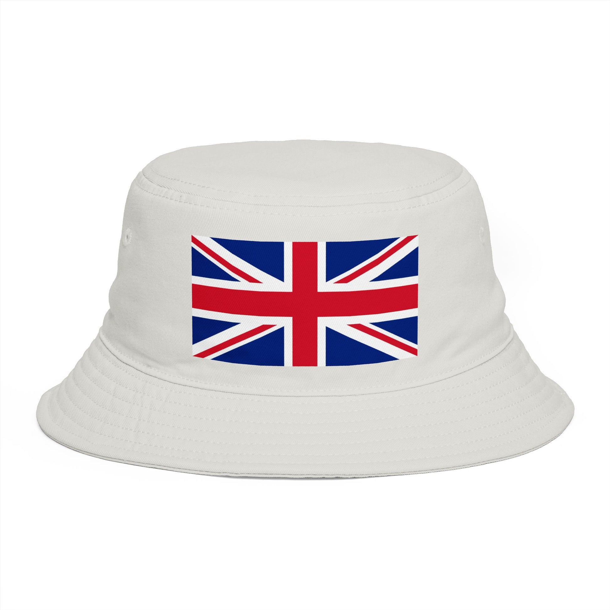 Union Jack Bucket Hat — British Flag Cotton Sun Hat Hats Printify One size Ecru