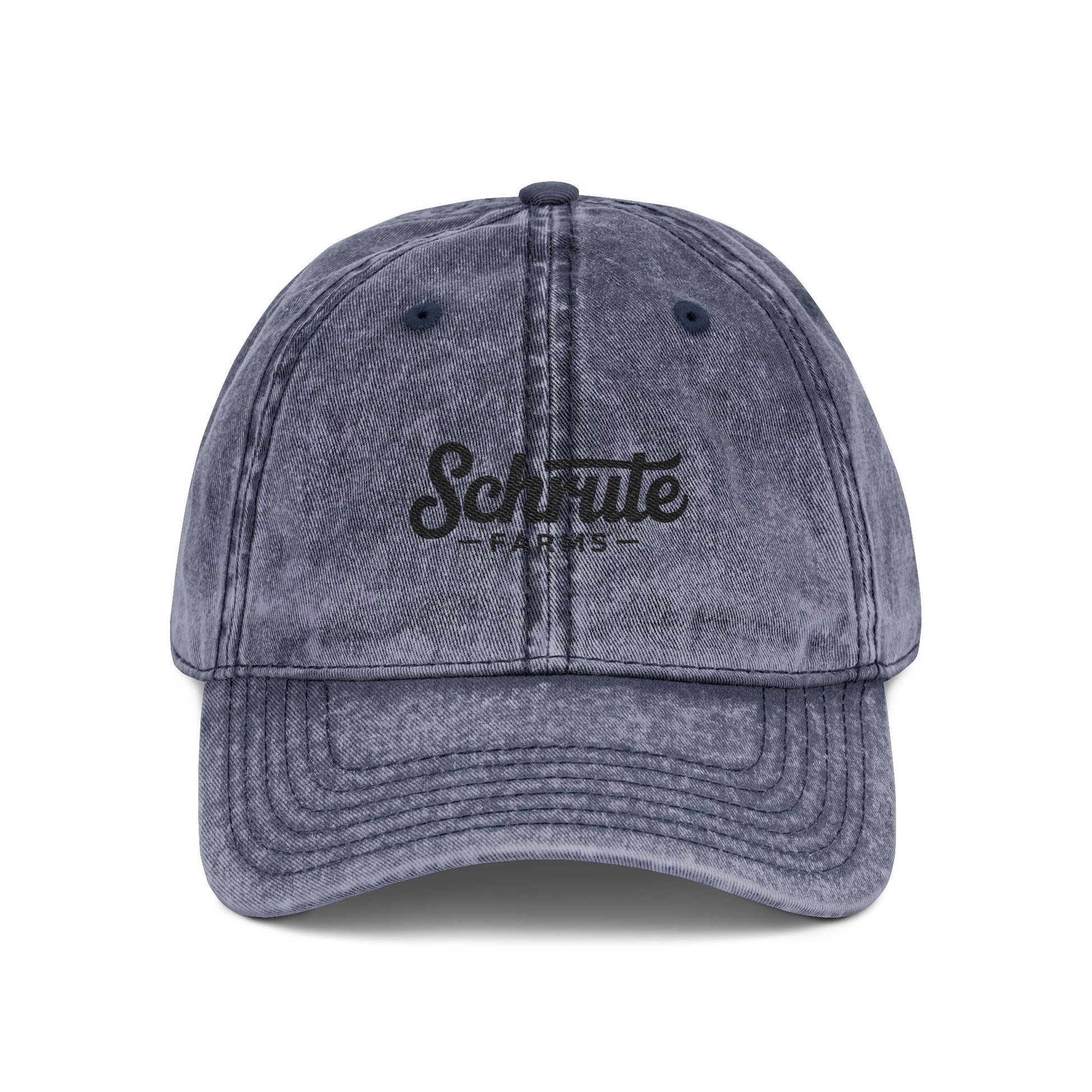 Vintage Embroidered Cap — "Schrute Farms" Retro Dad Hat Hats Printify One size Navy