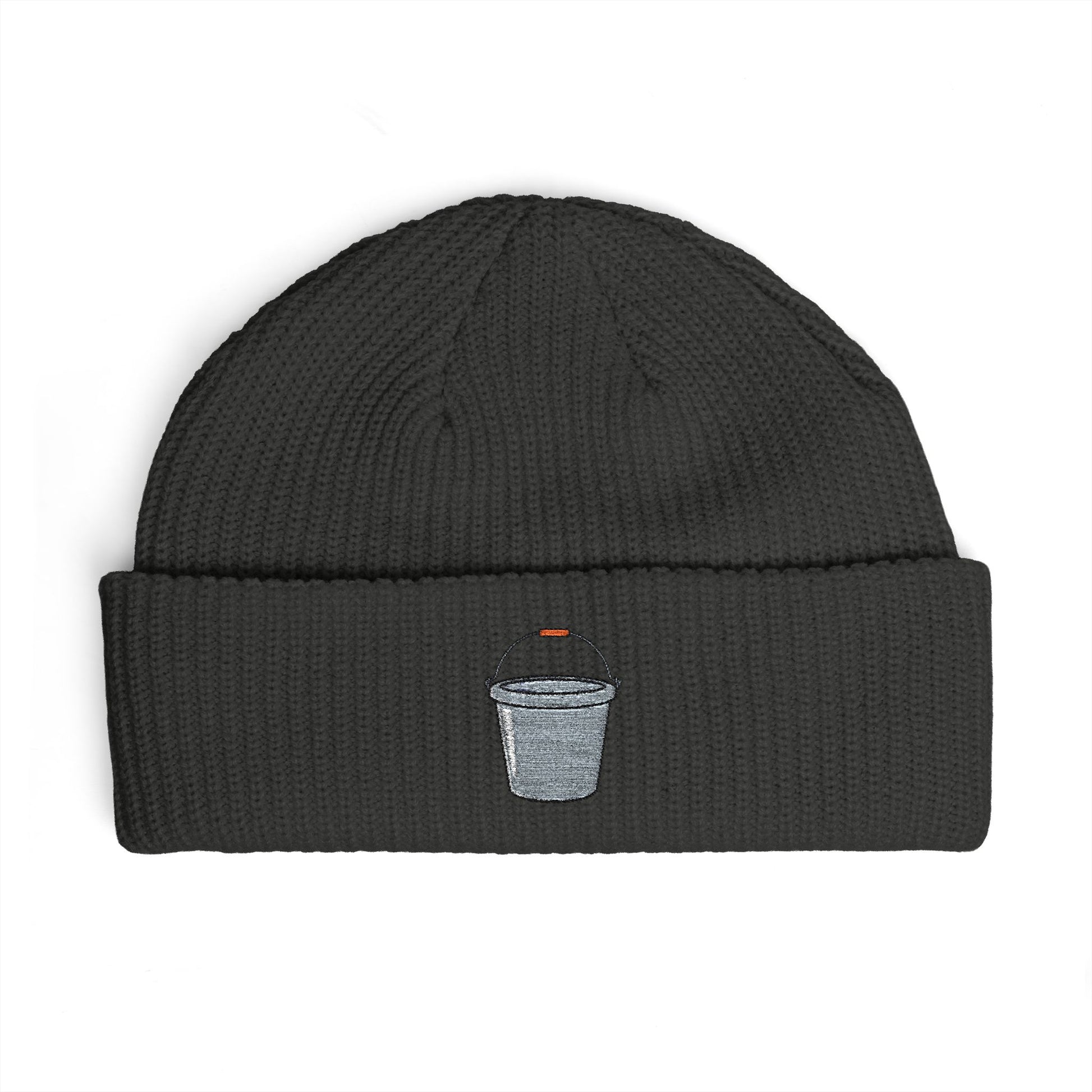 Embroidered Trash Can Cuff Beanie Hats Printify One size Coal