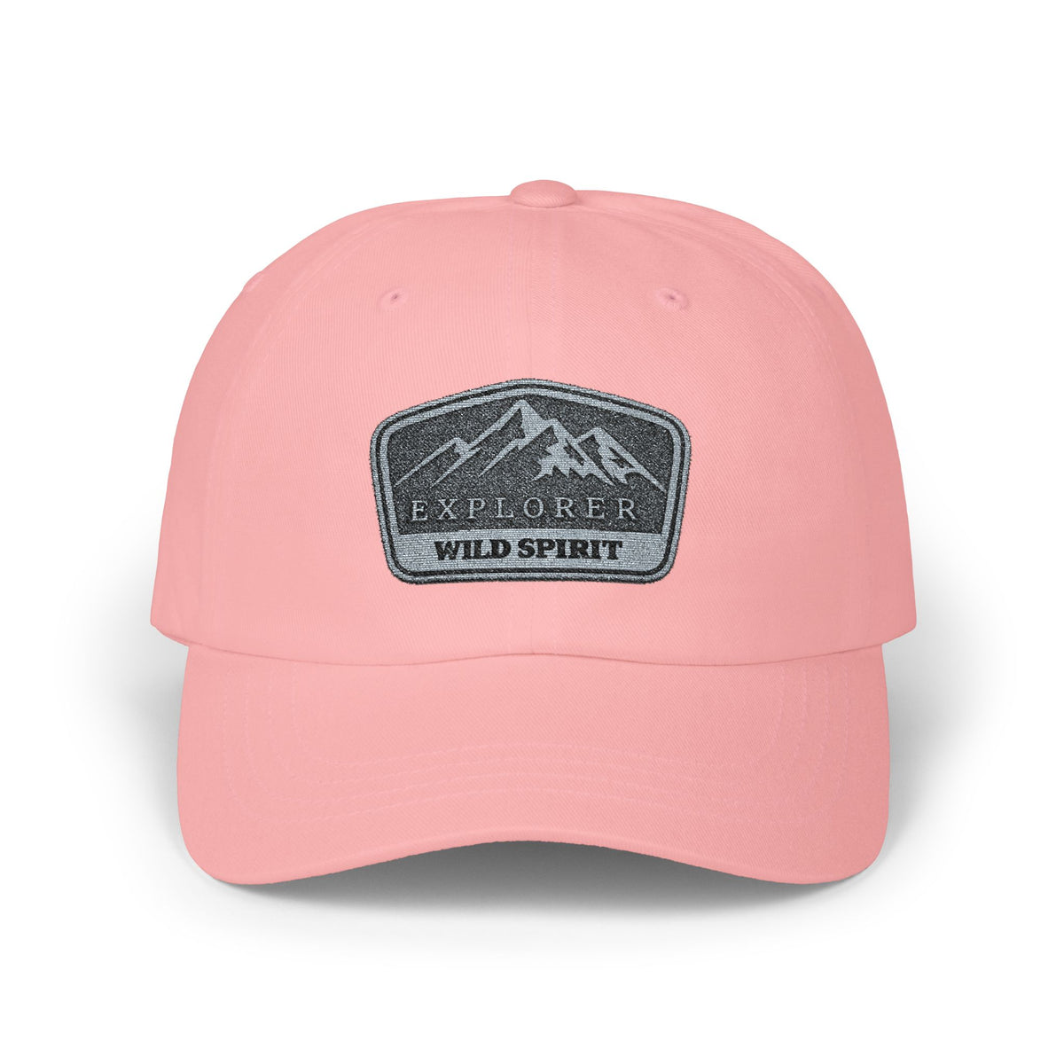 Explorer Wild Spirit Dad Cap — Embroidered Mountain Patch Baseball Hat