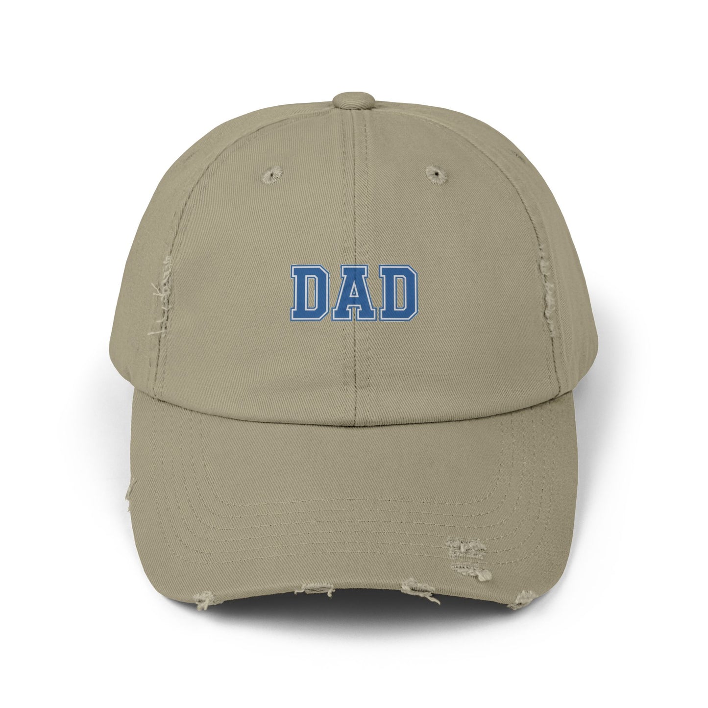 Distressed 'DAD' Baseball Cap - Vintage Dad Hat, Father's Day Gift Hats Printify Light Olive One size