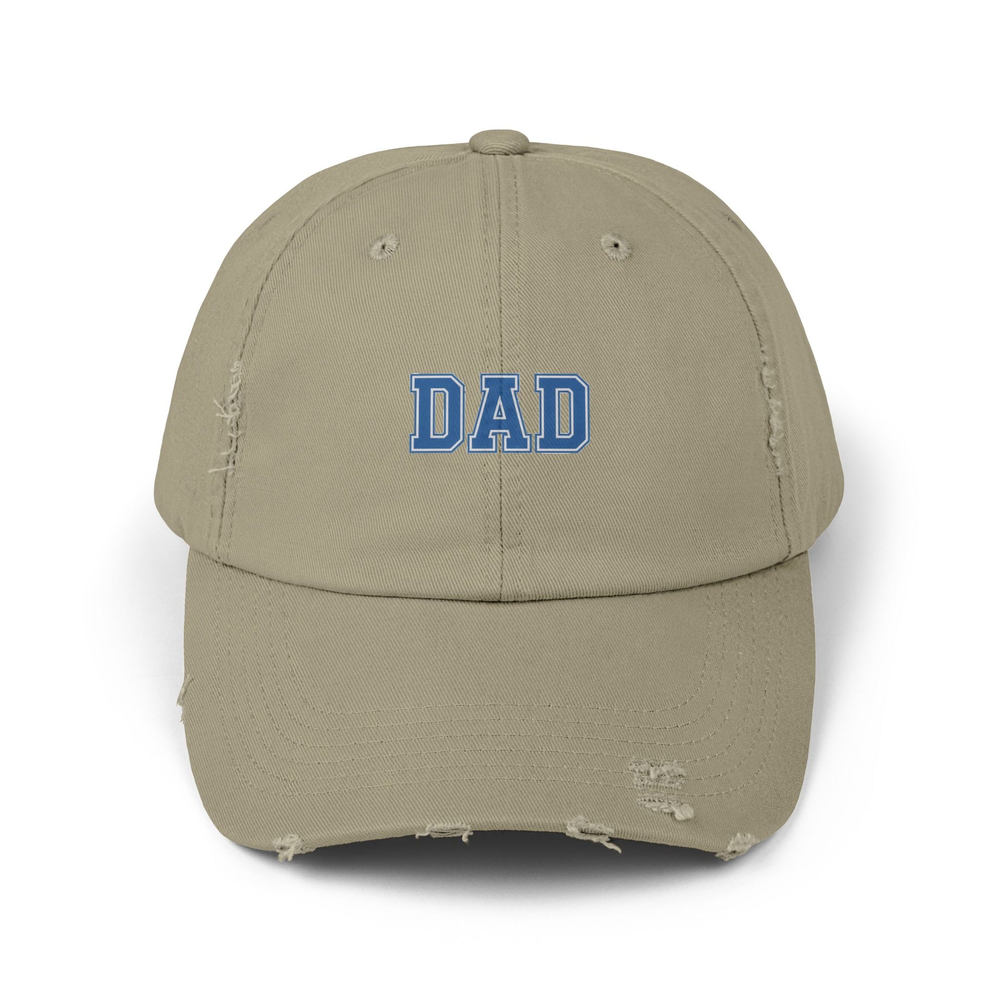 Distressed 'DAD' Baseball Cap - Vintage Dad Hat, Father's Day Gift Hats Printify Light Olive One size