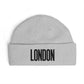 London Cuff Beanie – Embroidered City Knit Hat Hats Printify One size Athletic Heather
