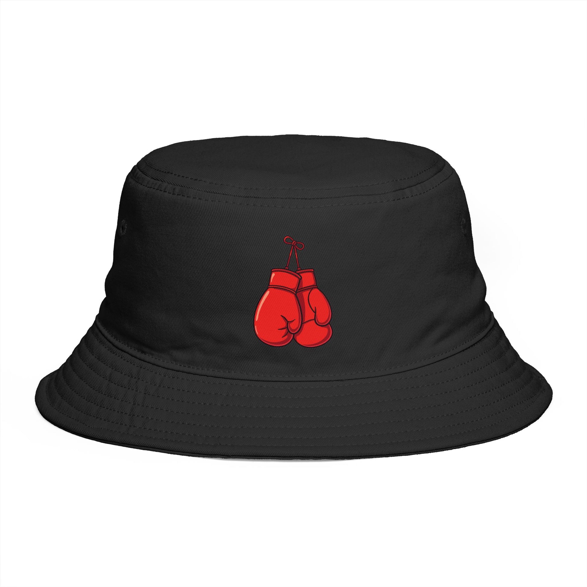 Boxing Gloves Buckethat - Retro Sport Embroidered Bucket Hat Hats Printify One size Black