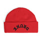 Cuff Beanie — 'DRUNK' Embroidered Cuffed Knit Hat (Streetwear Winter Beanie)