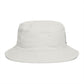 Brown Bucket Hat with Cute White Cat Embroidery — Casual Cat Lover Accessory Hats Printify