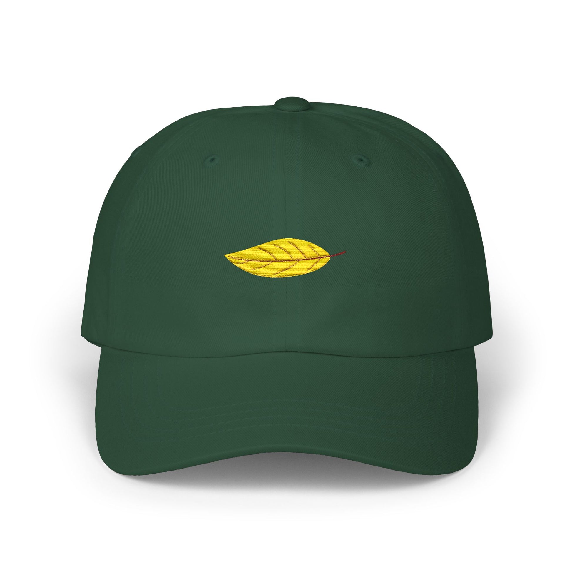 Embroidered Yellow Leaf Dad Cap — Minimal Nature Baseball Hat Hats Printify Spruce One size