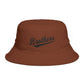Brothers Script Brown Bucket Hat — Casual Retro Dad Hat for Siblings & Crew Hats Printify