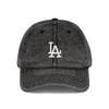 Vintage Embroidered LA Cap — Washed Red Baseball Hat Hats Printify One size Black