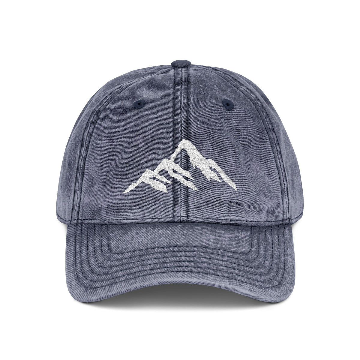 Vintage Embroidered Mountain Cap — Washed Red Dad Hat Hats Printify One size Navy