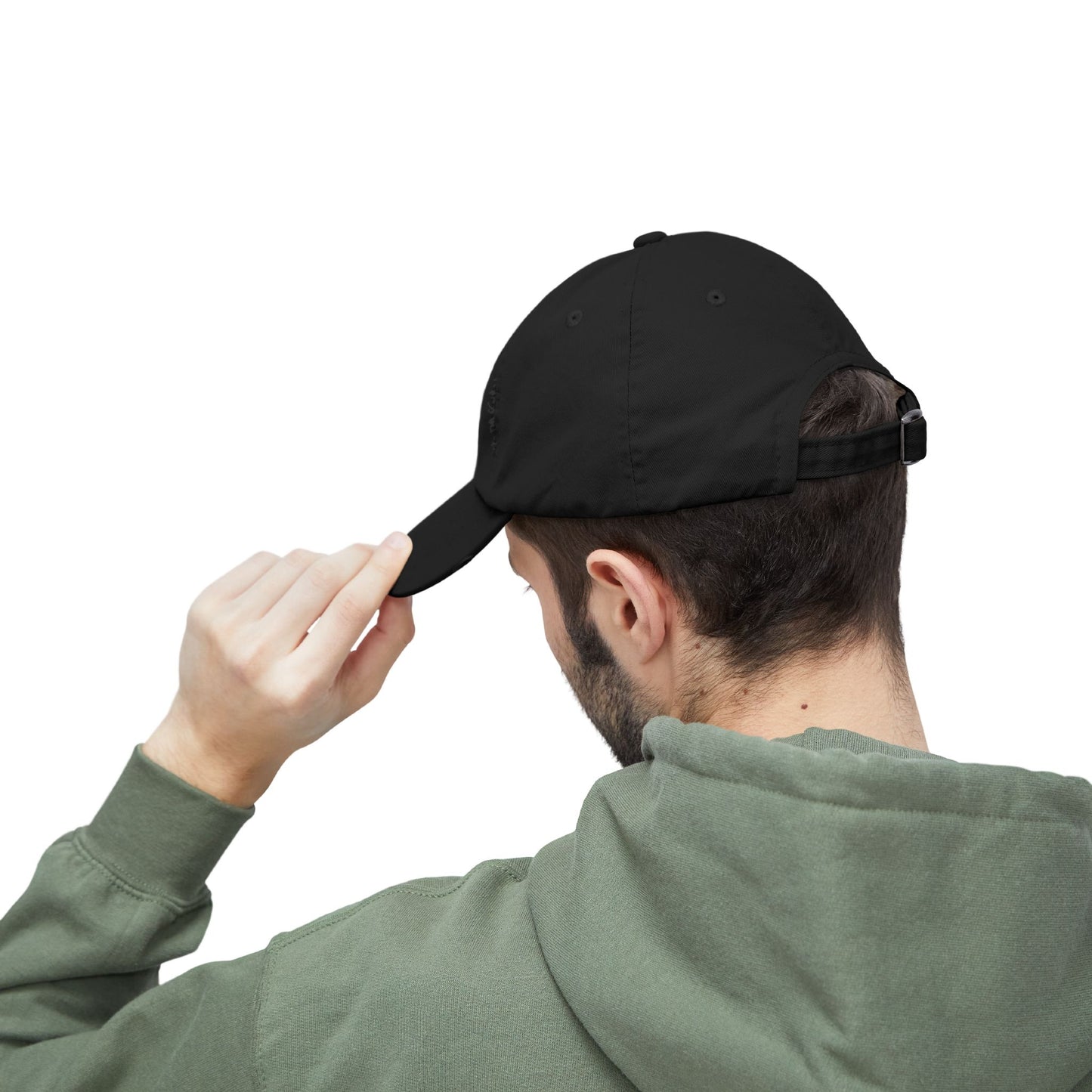 Distressed Mountain Hat — Minimal White Peak Embroidered Cap Hats Printify