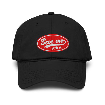Beer Me Baseball Cap — Vintage Washed Hat with Red Patch