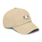 Washed Baseball Cap with Cute White Cat Embroidery