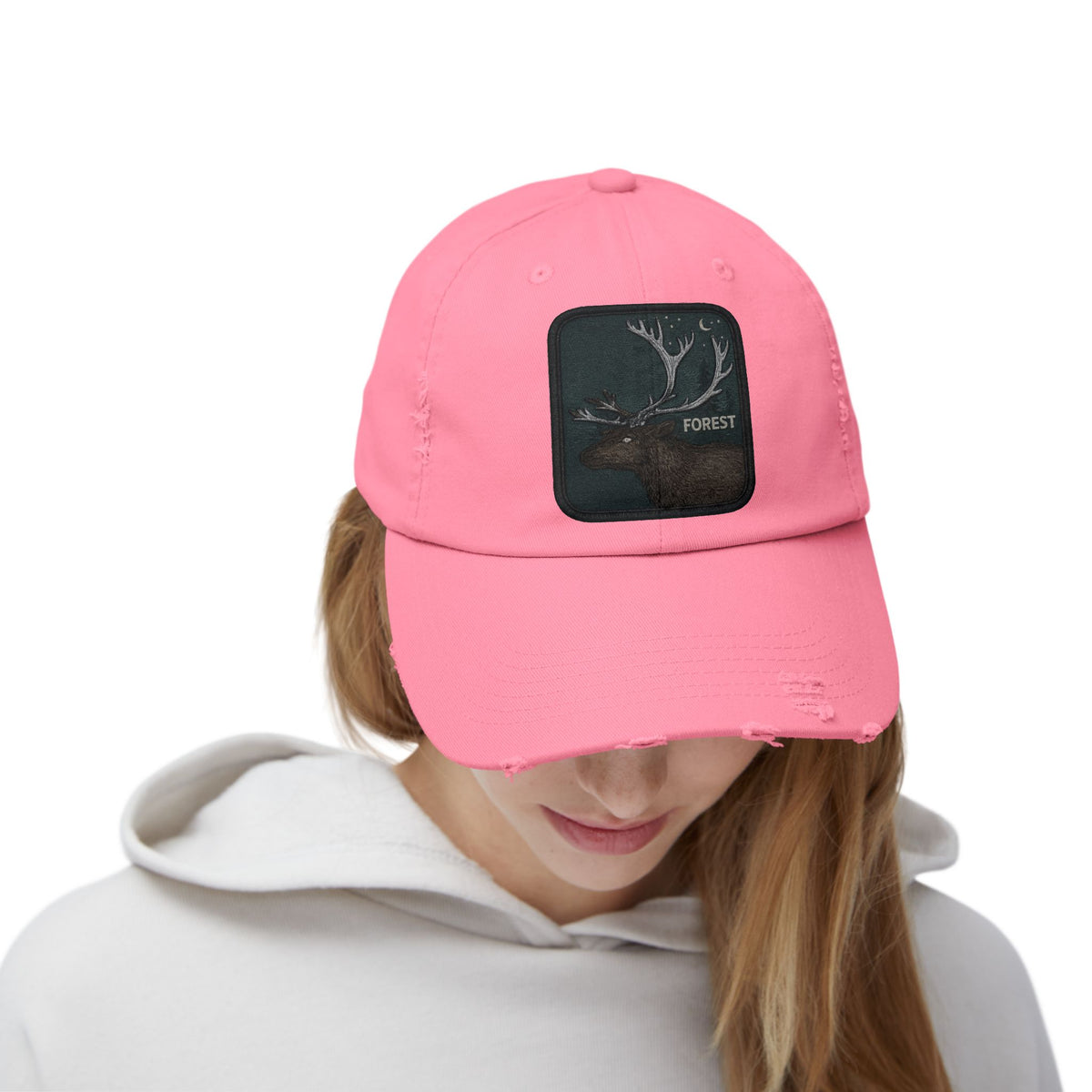 Distressed Forest Moose Cap