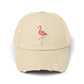 Distressed Flamingo Cap — Embroidered Pink Flamingo Baseball Hat Hats Printify Stone One size