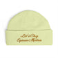 Embroidered Cuff Beanie — "Let's Chug Espresso Martinis" Knit Hat